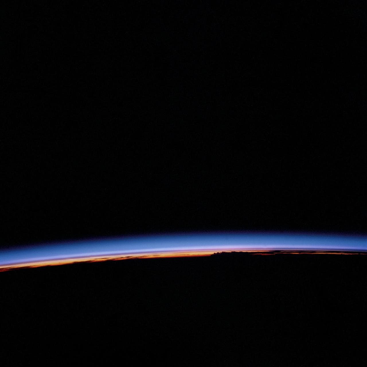 Earth limb at sunset
