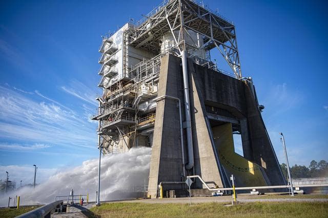 NASA Stennis Conducts Water Flush at Fred Haise Test Stand