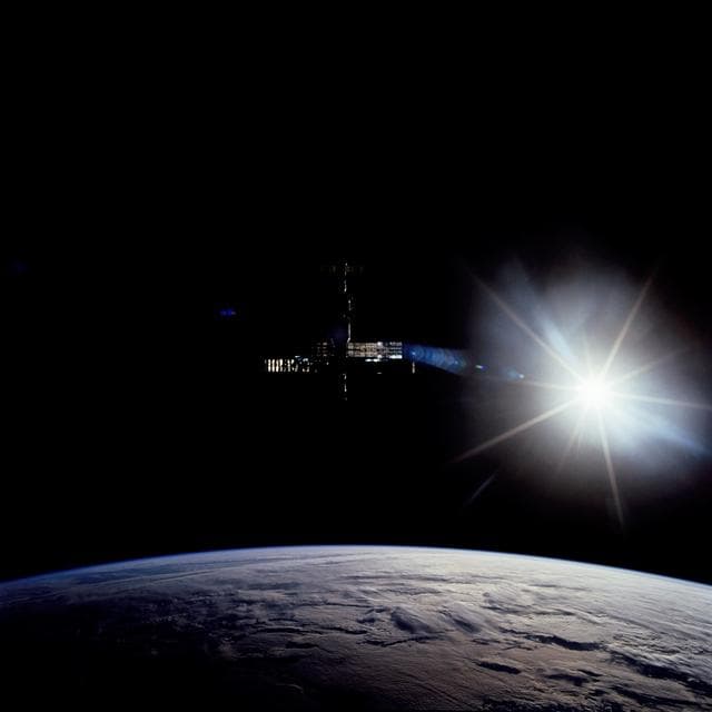 Mir space station as seen from STS-63 Discovery