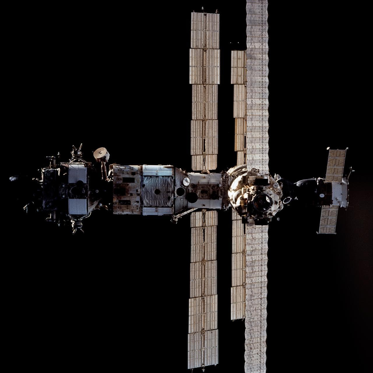 Mir space station as seen from STS-63 Discovery