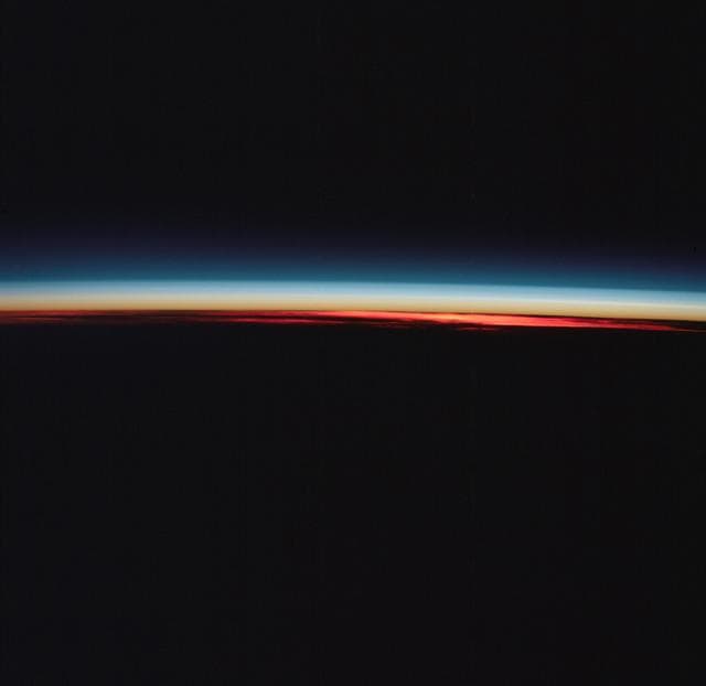 Earth's limb and cloud silhouette in Southern Hemisphere