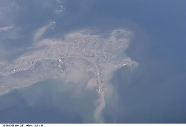 Mississippi delta taken by the Expedition Two crew