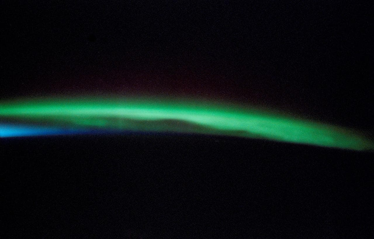 View of Aurora near Earth's limb taken during Expedition Six