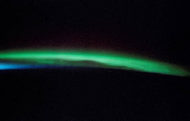 View of Aurora near Earth's limb taken during Expedition Six