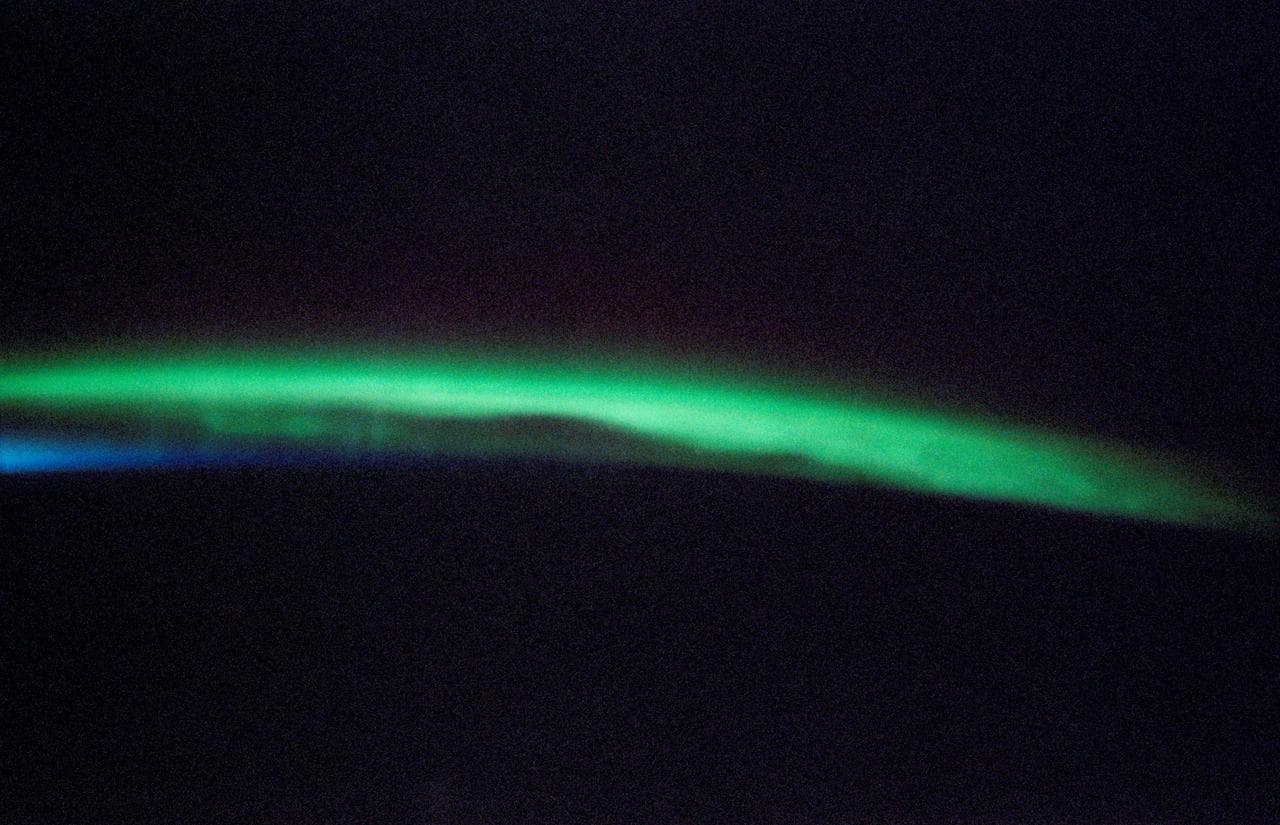 View of Aurora near Earth's limb taken during Expedition Six