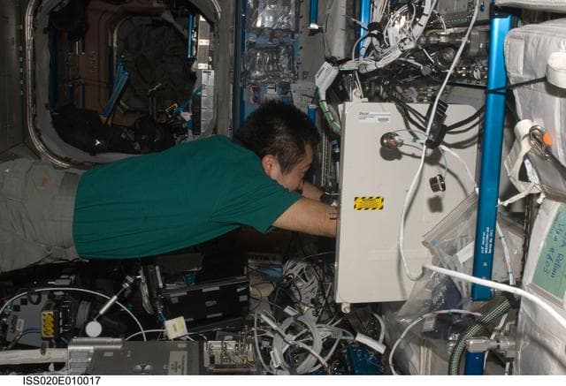 Wakata with GLACIER in U.S. Lab