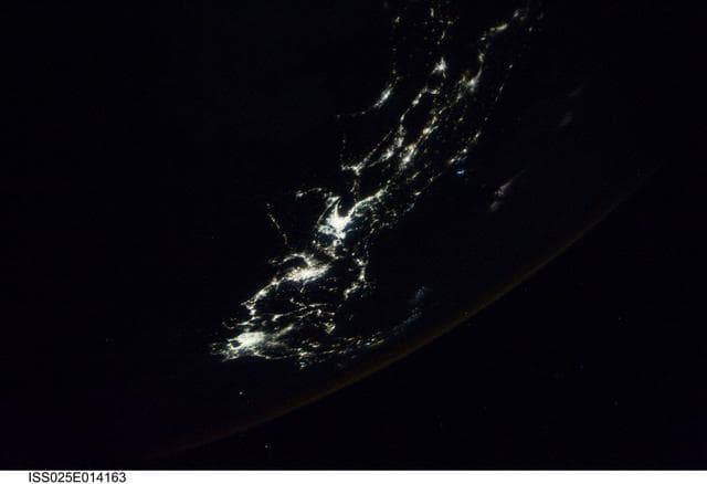 Night time city lights taken by the Expedition 25 crew
