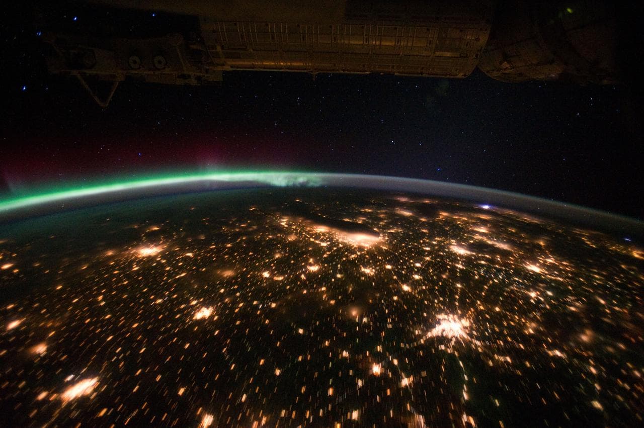Aurora, borealis, city