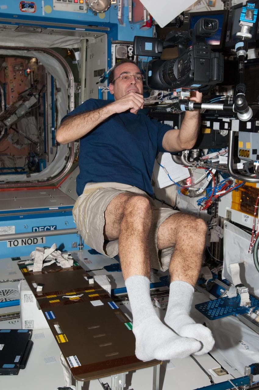 Hopkins works with video camera