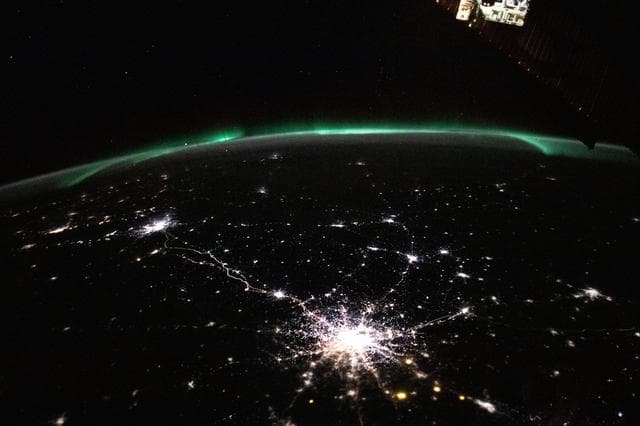 City, lights, center