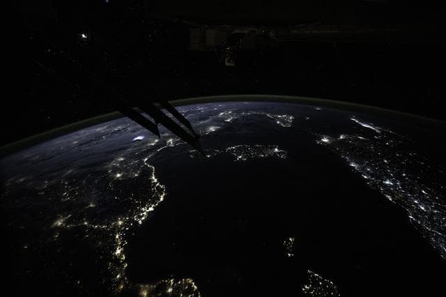Night Lights Along the Mediterranean Sea