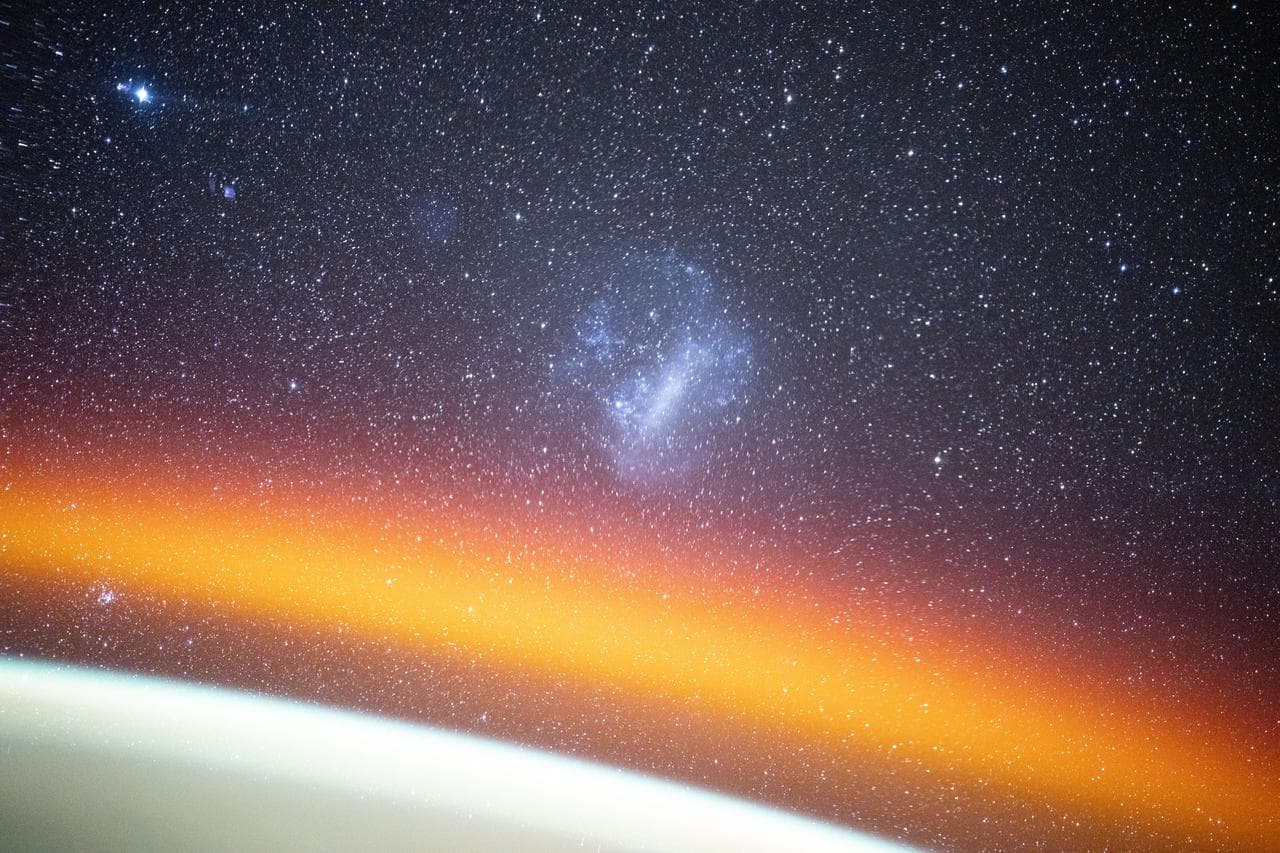 The Large Magellanic Cloud above Earth's atmospheric glow