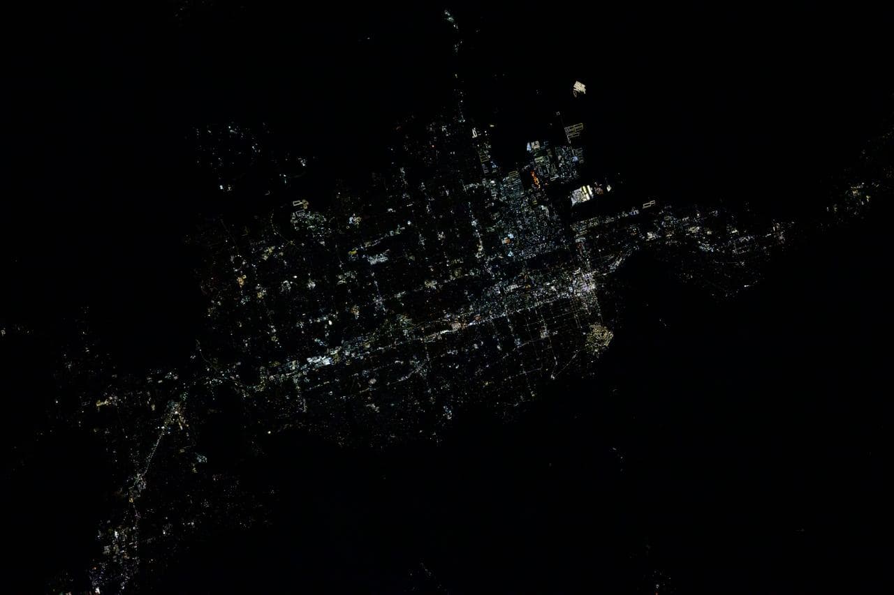 The city lights of Salt Lake City, the capital of Utah