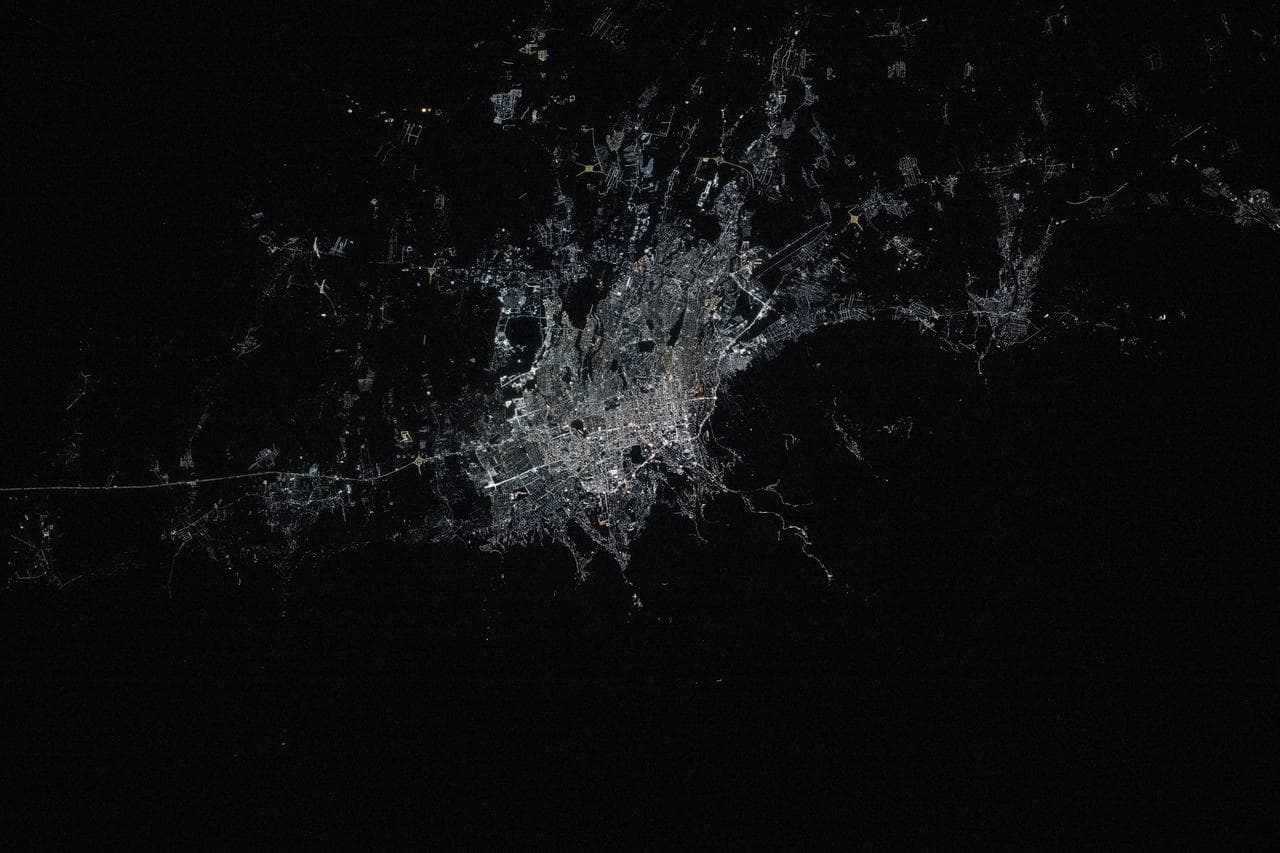 The city lights of Almaty, Kazakhstan's largest city