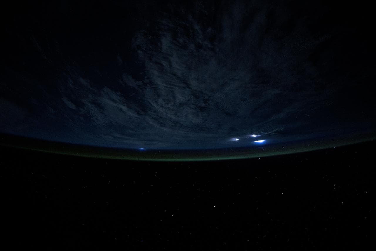 Lightining illuminates the cloud tops during a storm