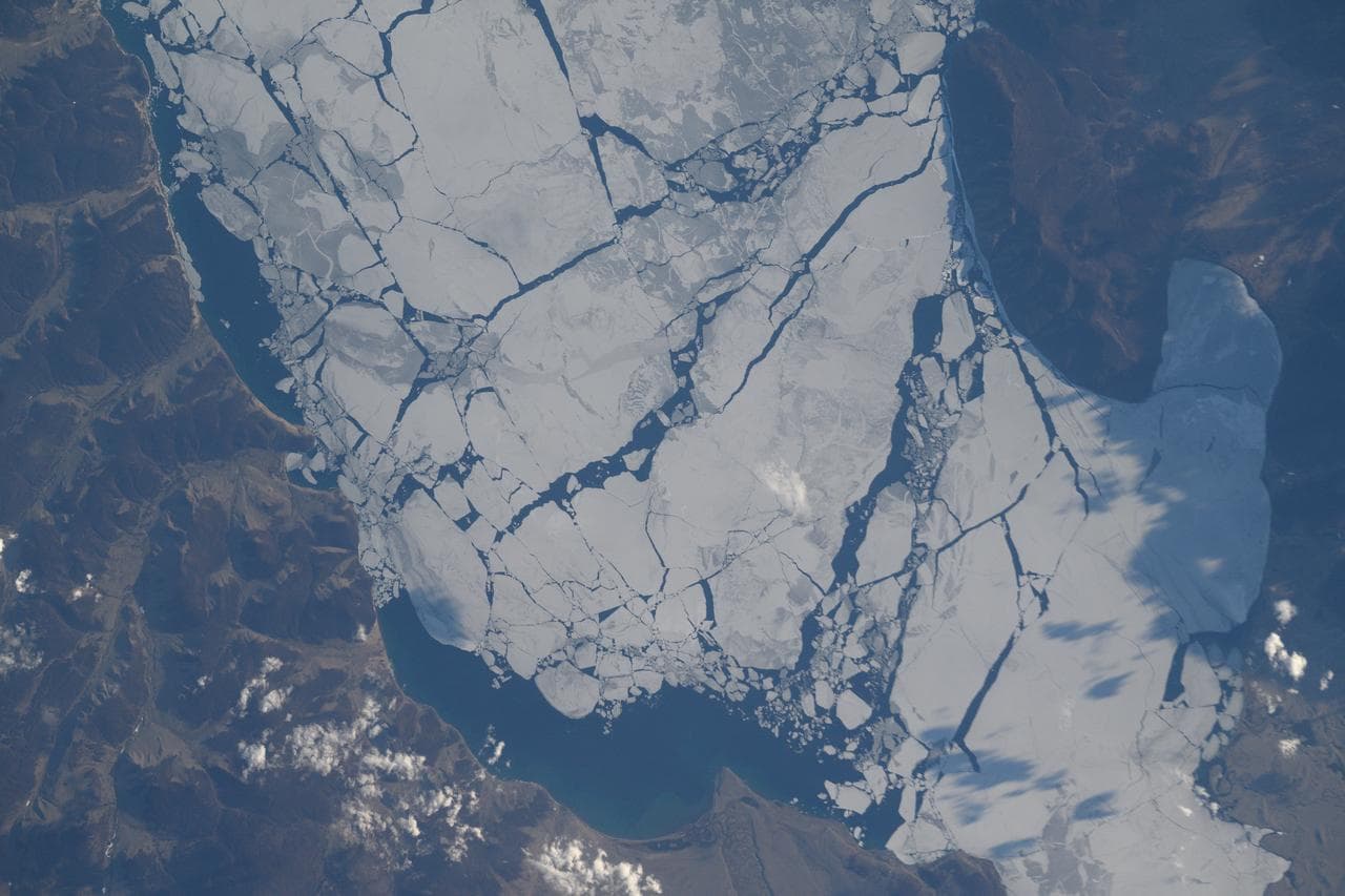 The ice-covered Khuvsgul Lake in northern Mongolia