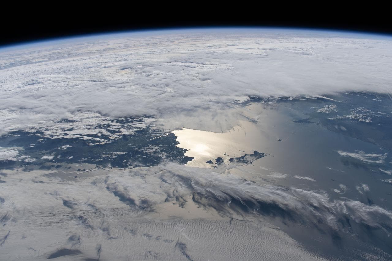 Clouds surround Australia's island state of Tasmania