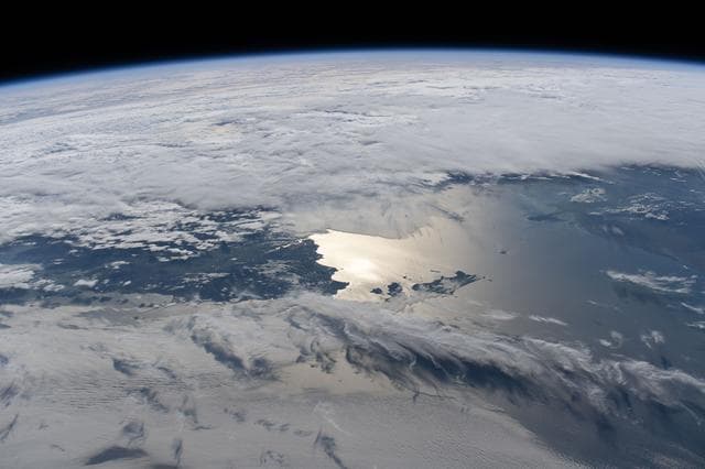 Clouds surround Australia's island state of Tasmania