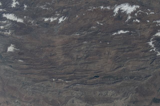 A portion of the rugged Zagros Mountain range in western Iran