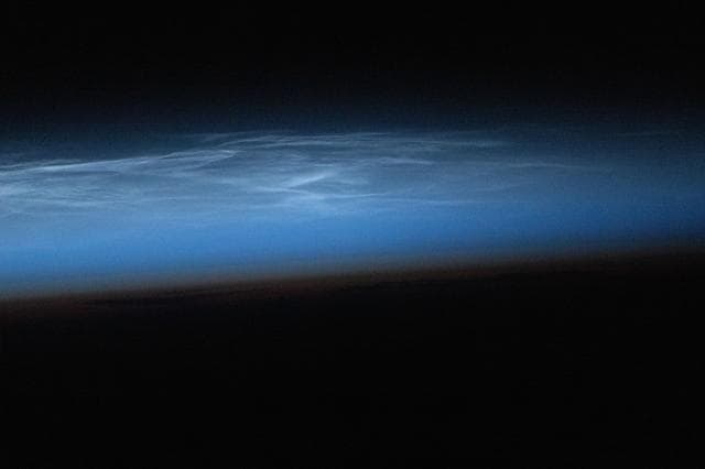 Noctilucent, clouds, illuminated