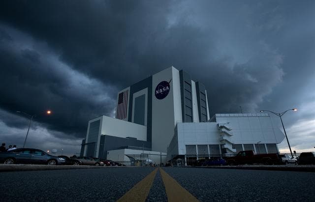Storm Clouds Roll In Over The Vehicle Assembly Building