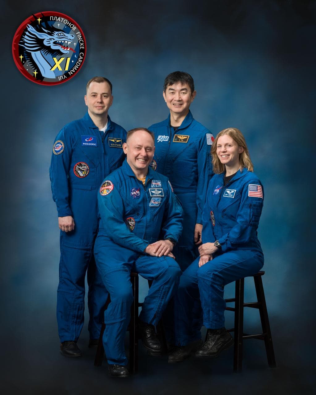 The official crew portrait of NASA's SpaceX Crew-11 members