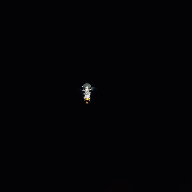IUS with Magellan spacecraft drifts into space after STS-30 deployment