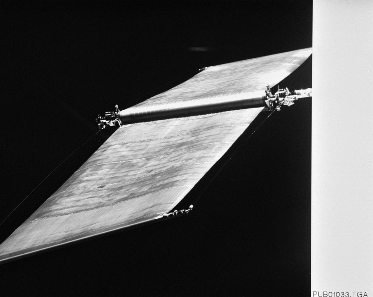 HST Solar Arrays photographed by Electronic Still Camera