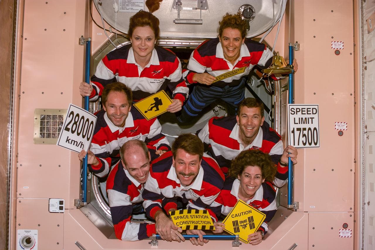 STS-96 crew in-flight portrait