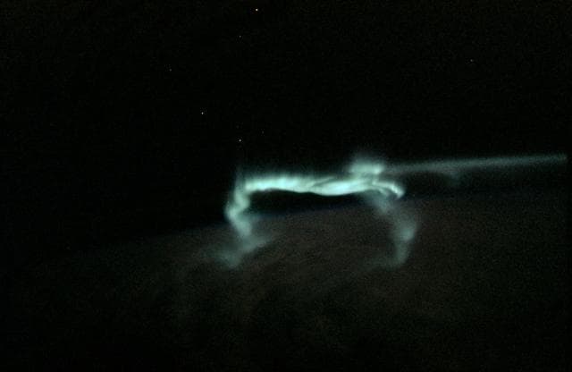 View of the southern aurora, luminous bands or streamers of light