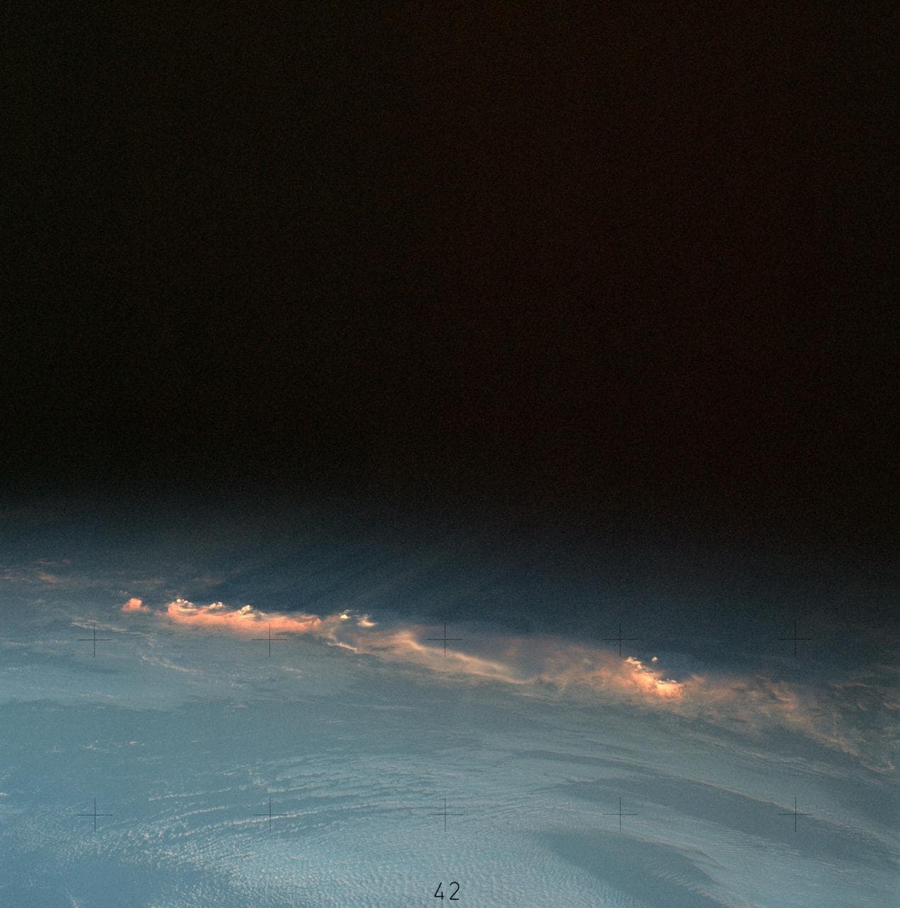 Clouds near New Zealand photographed from Skylab space station