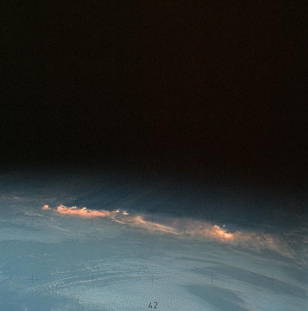 Clouds near New Zealand photographed from Skylab space station