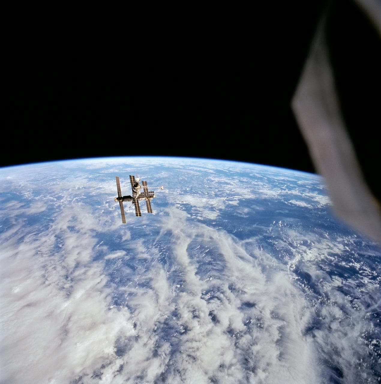 Mir space station as seen from STS-63 Discovery