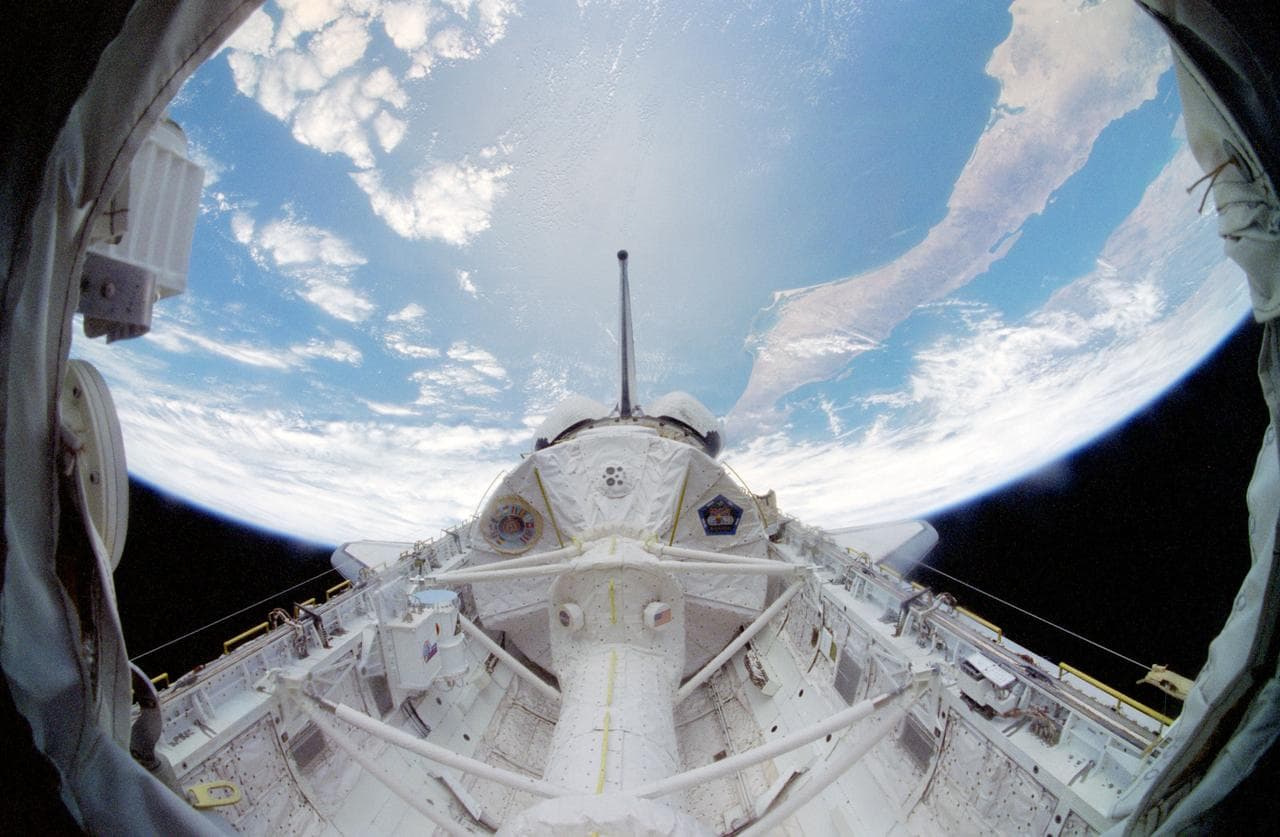 View of the Spacelab module in the Columbia's payload bay