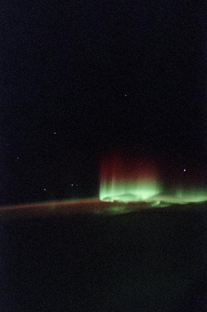 Images of the Aurora Australis as seen during mission STS-111 UF-2.