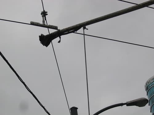 Fixing Electric Trolley Bus Wires at Hamilton and Robson