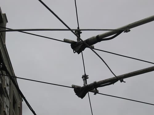 Fixing Electric Trolley Bus Wires at Hamilton and Robson