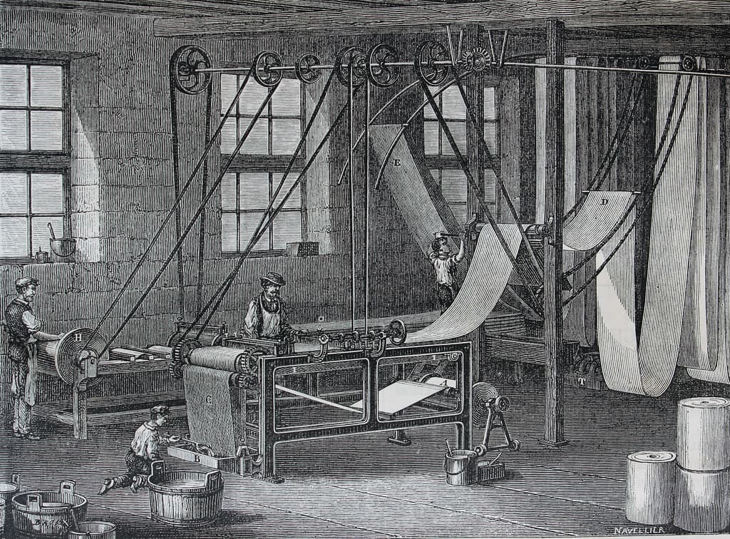 'Machine pour le fonçage des papier peints'