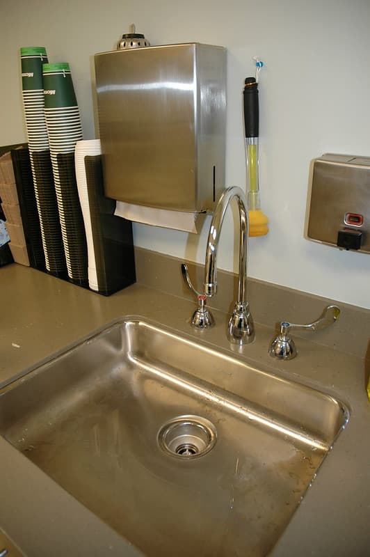 Modern kitchen sink, Microsoft, Issaquah, Washington, USA