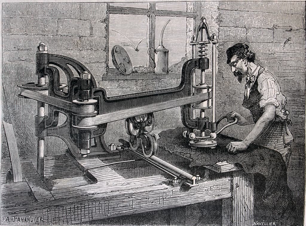 'Machine à polir les cuirs vernis de M.Ch. Soyer'.