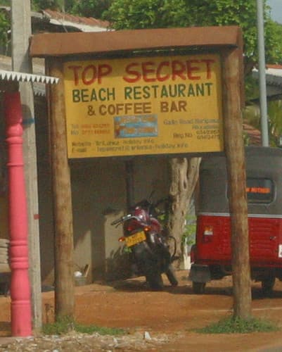 Hikkaduwa School of Design: Top Secret Beach Restaurant & Coffee Bar