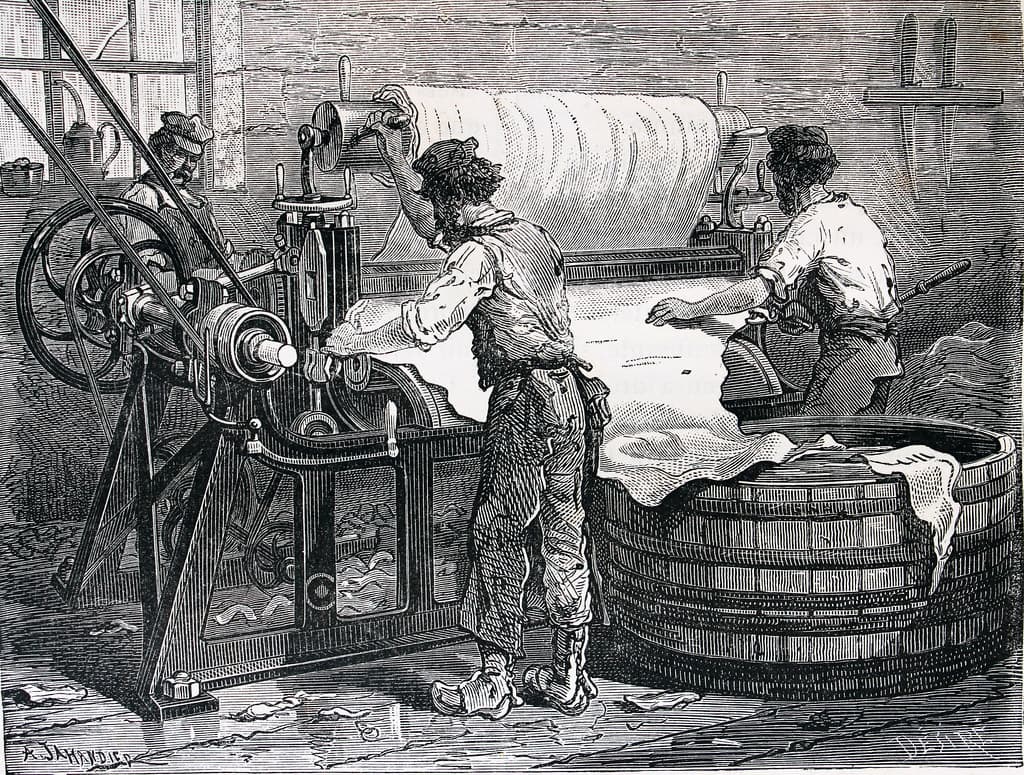 'Machine à refendre les peaux fralches'.