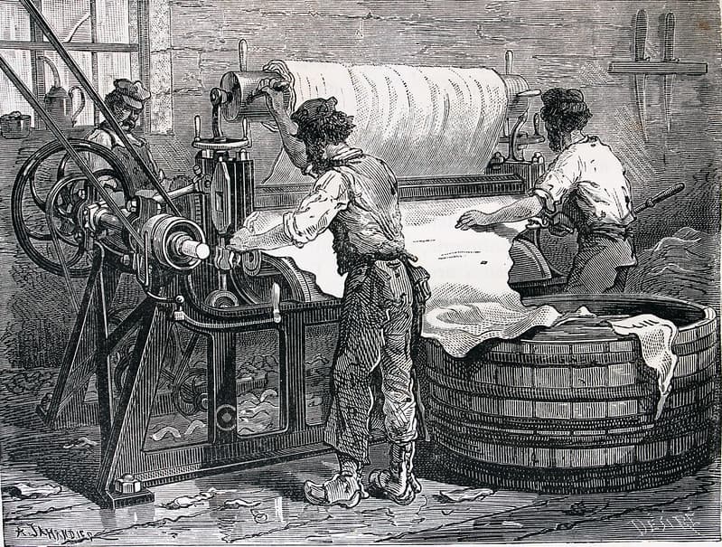 'Machine à refendre les peaux fralches'.
