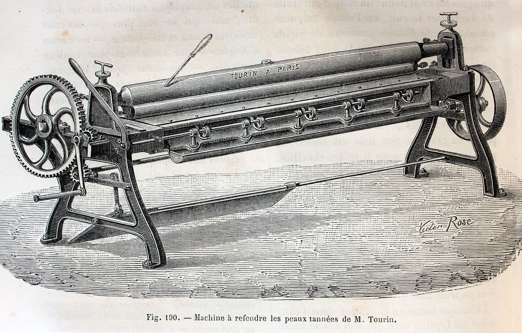 'Machine à refendre les peaux tannées de M. Tourin'.