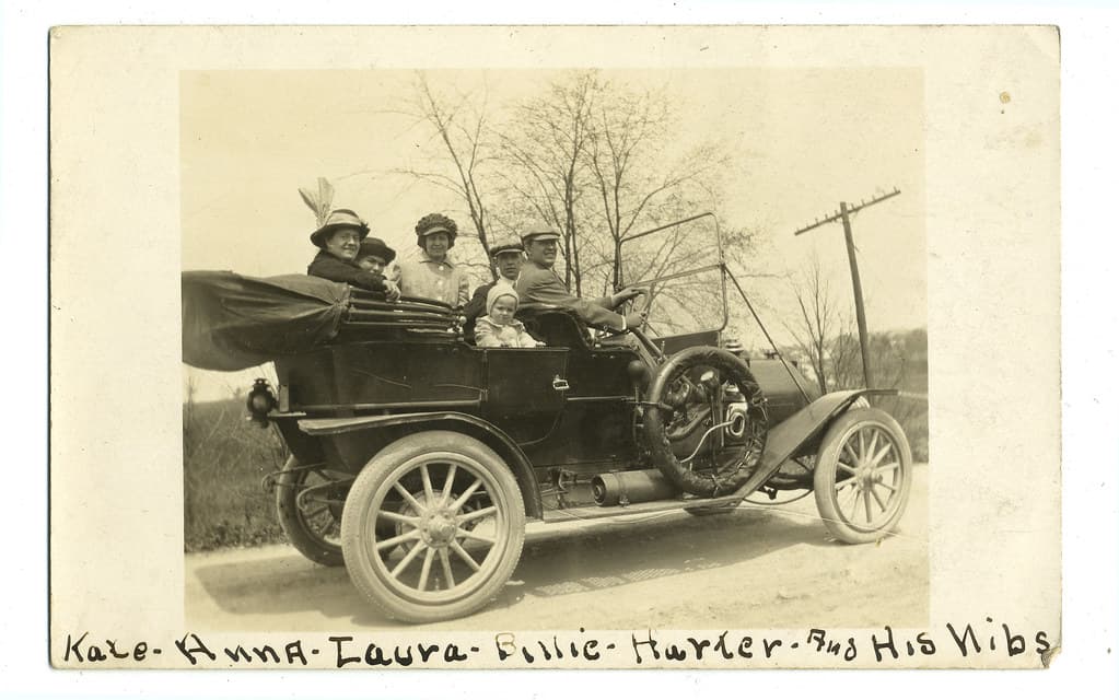 Family in a 1910 EMF 30 Touring car.