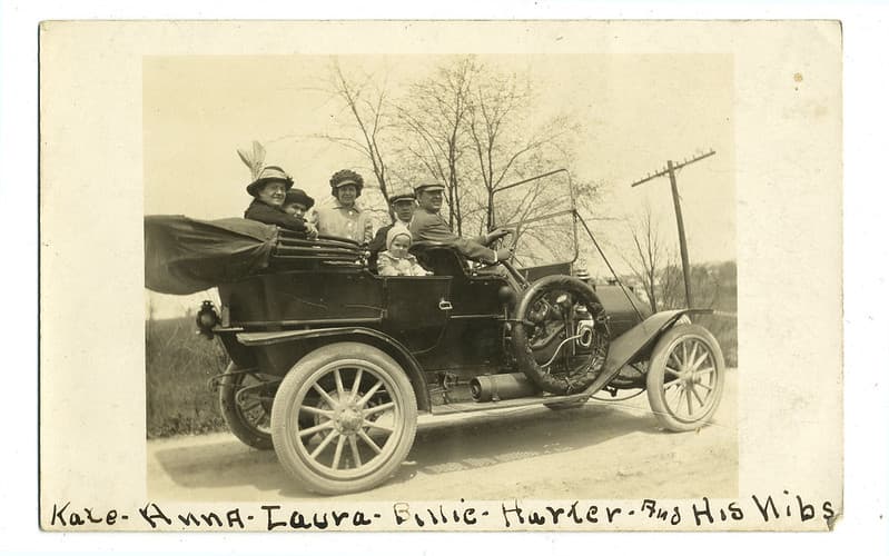 Family in a 1910 EMF 30 Touring car.