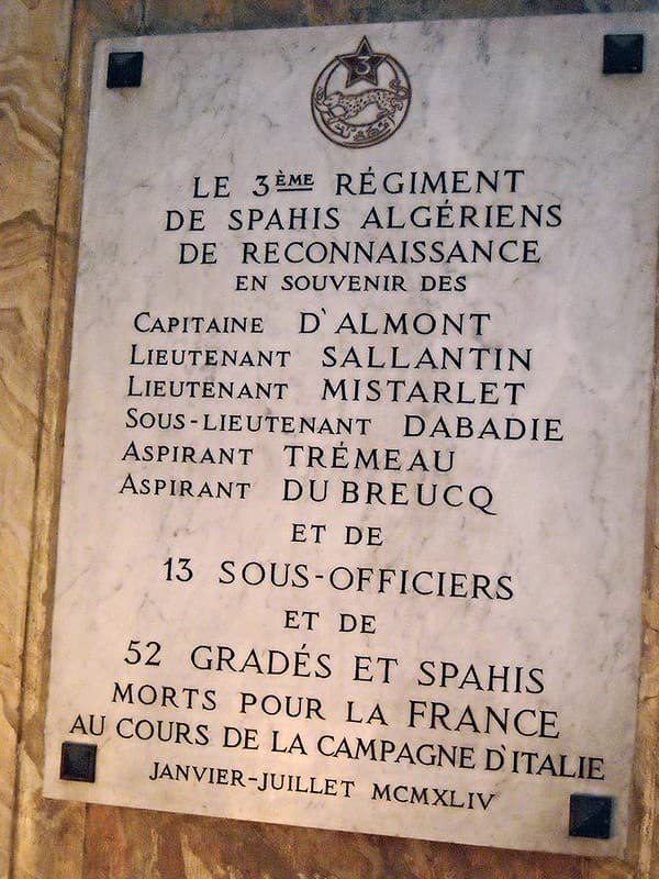 War memorial tablet - San Luigi dei Francesi Church in Rome