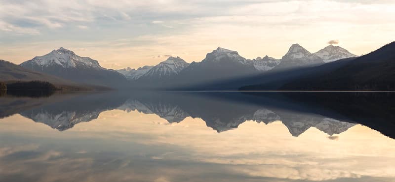 Lake McDonald Sunrise Panorama 4.12.16
