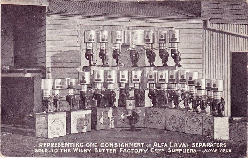 Alfa Laval Separators sold to the Wilby Butter Factory - June 1906