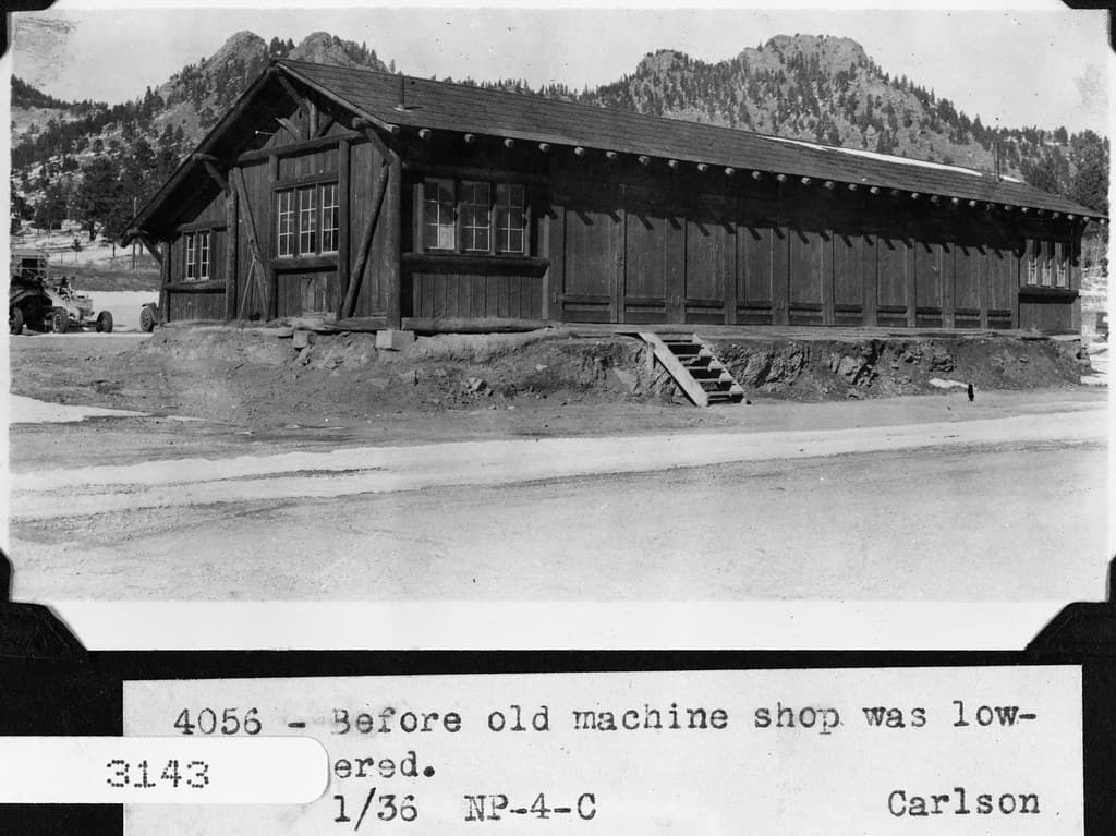 Before old machine shop was lowered. Utility Area. NP-4-C